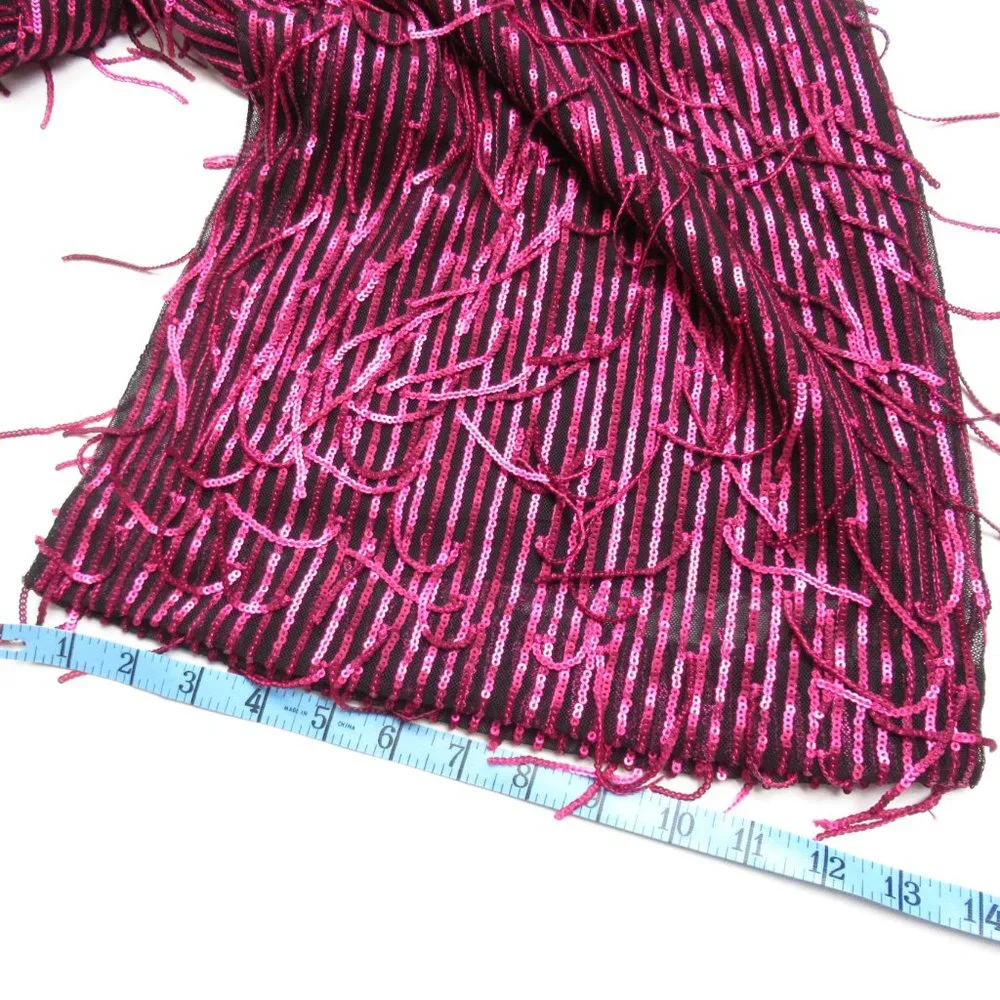 Anthropologie Maeve Fringed Sequined Wide-Leg Pants Plum Purple 20W Plus - Picture 10 of 13